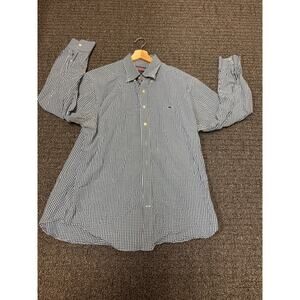 Vineyard Vines by Shep & Ian Slim Fit Whale Shirt Blue Plaid Long Sleeve Sz XL m